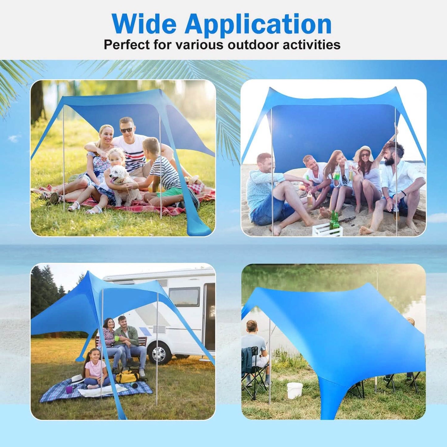 Foldable Beach Canopy Tent Collapsible Shade DailySale