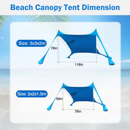 Foldable Beach Canopy Tent Collapsible Shade DailySale