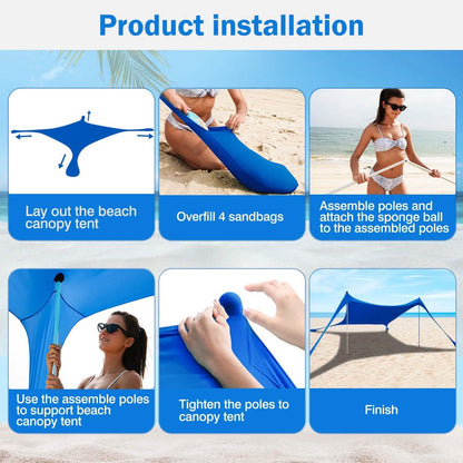 Foldable Beach Canopy Tent Collapsible Shade DailySale