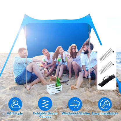 Foldable Beach Canopy Tent Collapsible Shade DailySale