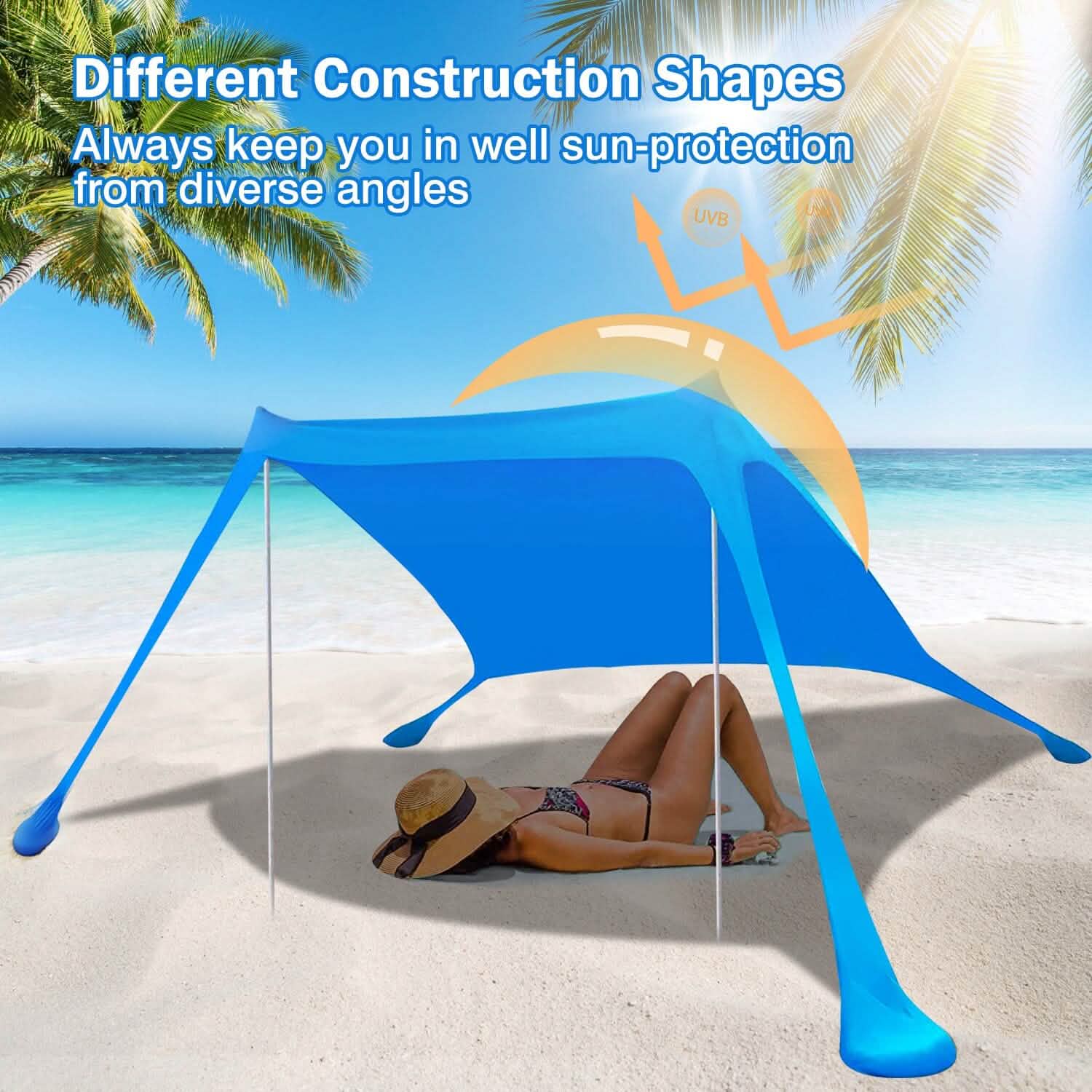 Foldable Beach Canopy Tent Collapsible Shade DailySale