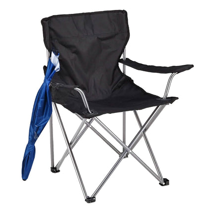 Foldable Beach Chair with Detachable Armrest Adjustable Canopy Stool with Cup Holder DailySale