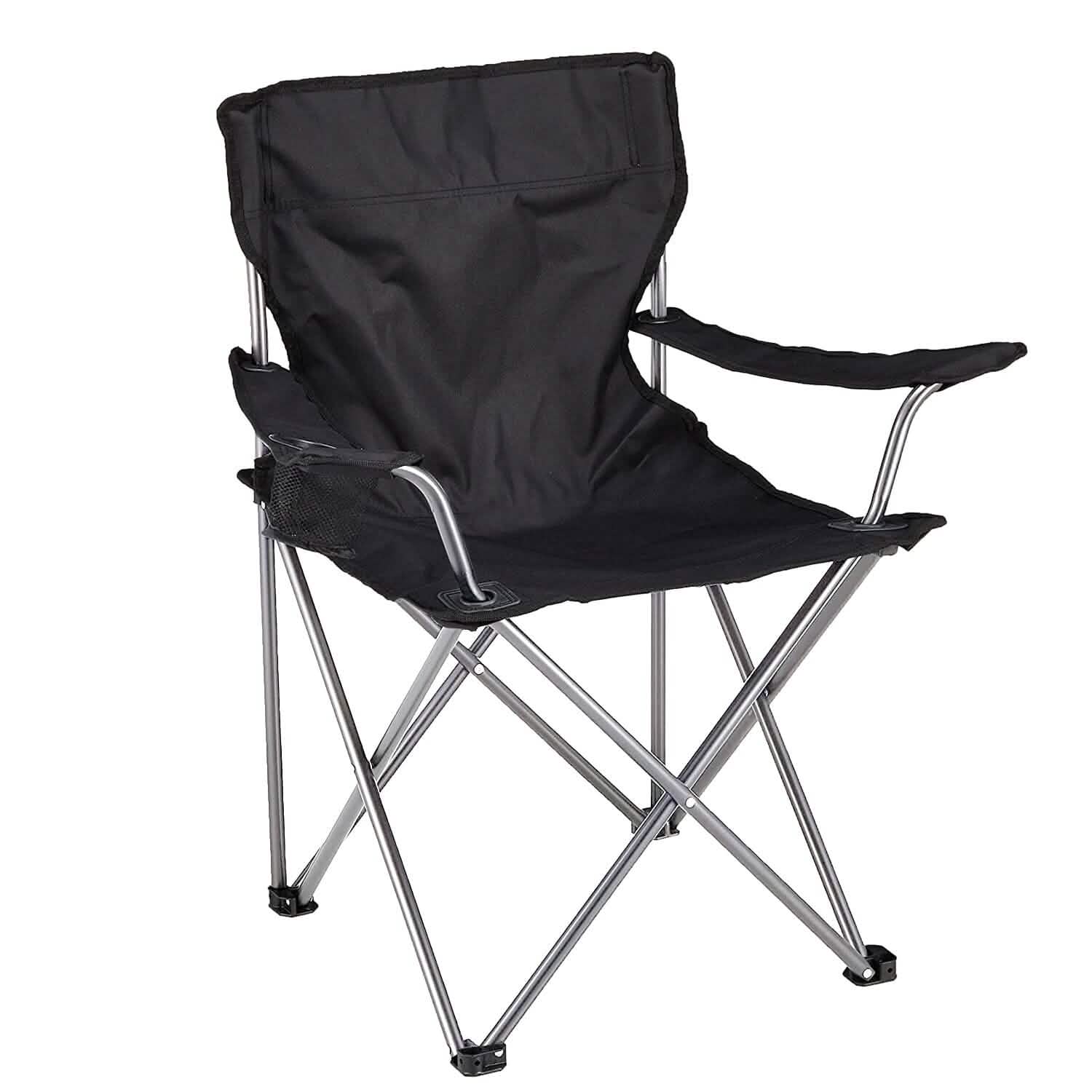 Foldable Beach Chair with Detachable Armrest Adjustable Canopy Stool with Cup Holder DailySale