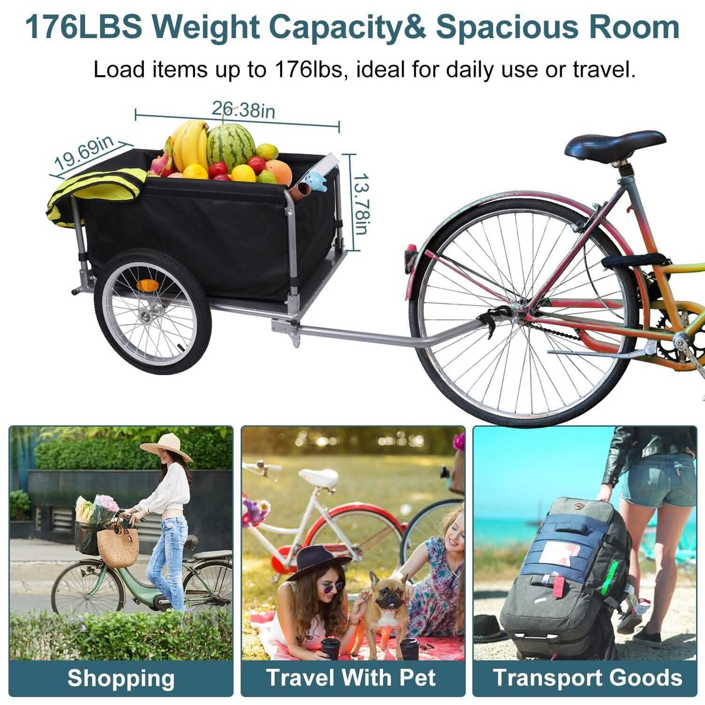 Foldable Bicycle Cargo Wagon Trailer DailySale