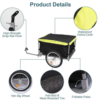 Foldable Bicycle Cargo Wagon Trailer DailySale