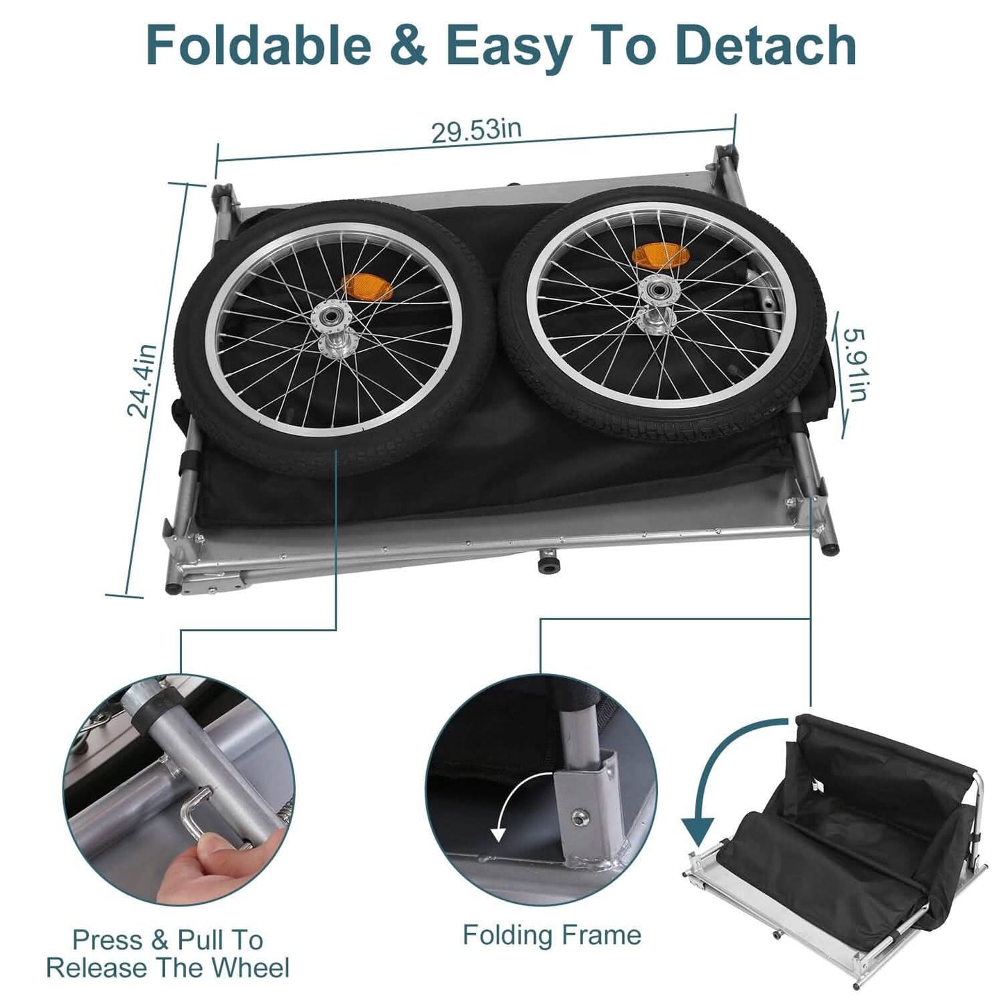 Foldable Bicycle Cargo Wagon Trailer DailySale
