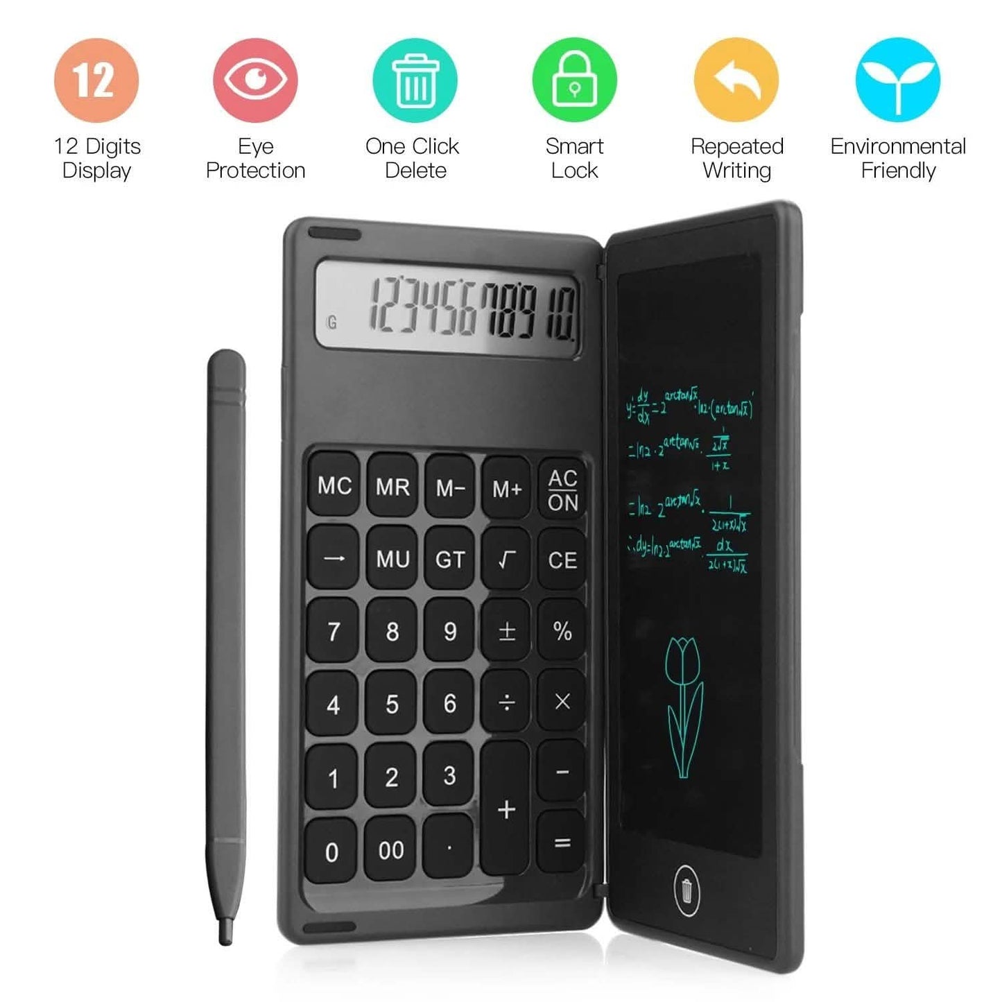 Foldable Calculator & 6 Inch LCD Writing Tablet Digital Drawing DailySale