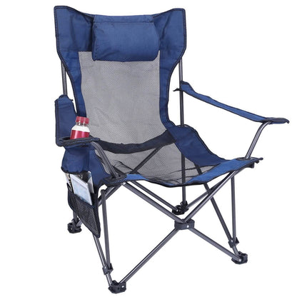 Foldable Camping Chair Heavy Duty Steel Lawn Chair with Reclining Backrest Angle DailySale