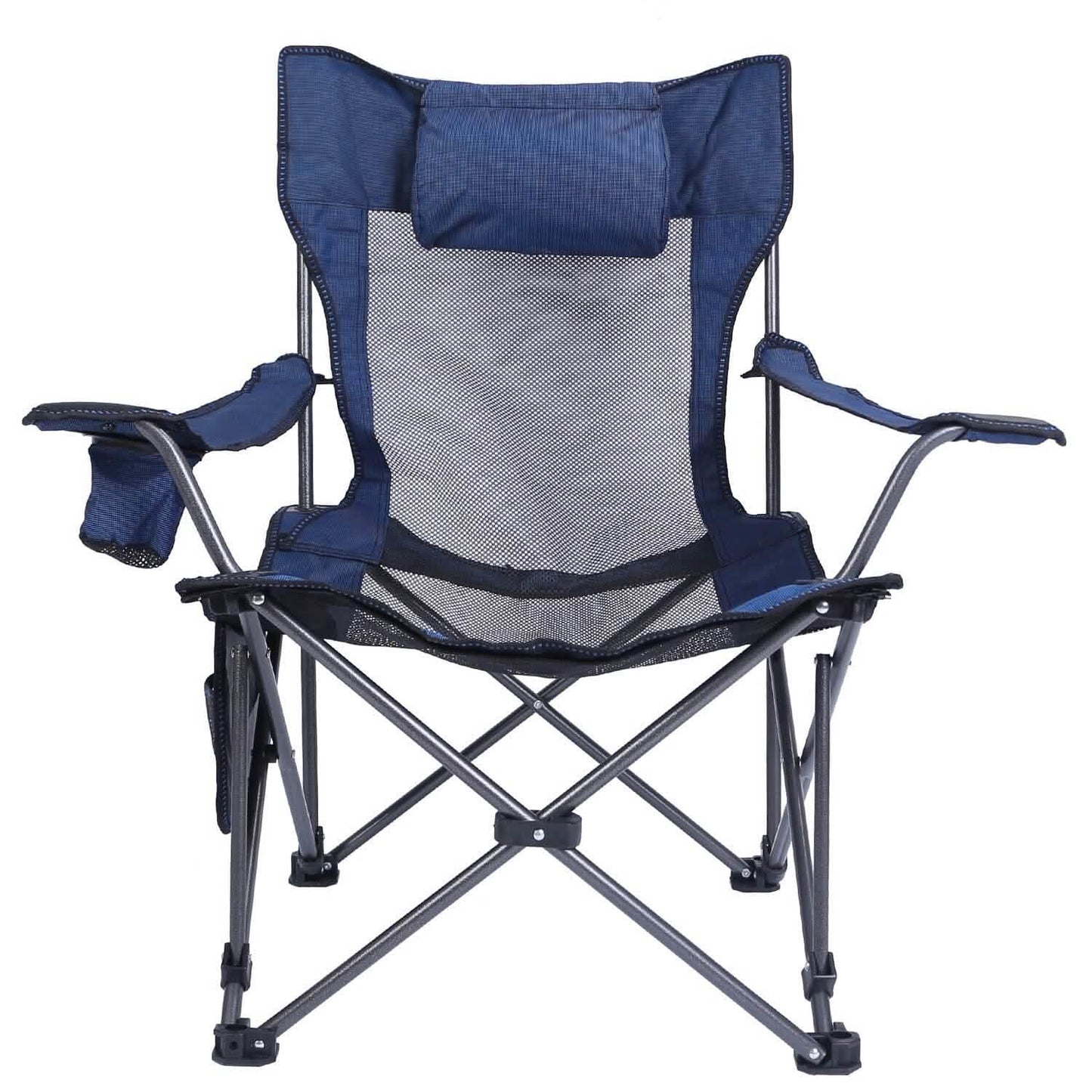 Foldable Camping Chair Heavy Duty Steel Lawn Chair with Reclining Backrest Angle DailySale