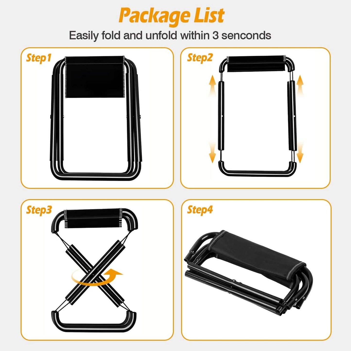 Foldable Camping Stool Portable Travel Chair DailySale