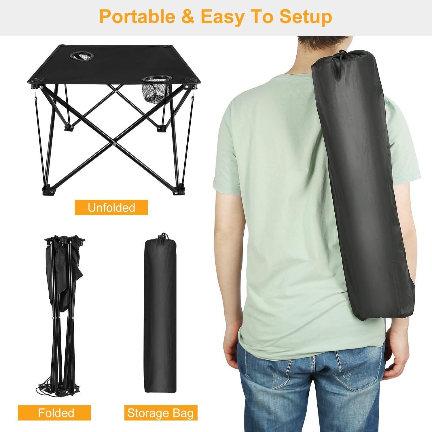 Foldable Camping Table Portable Travel Desk DailySale