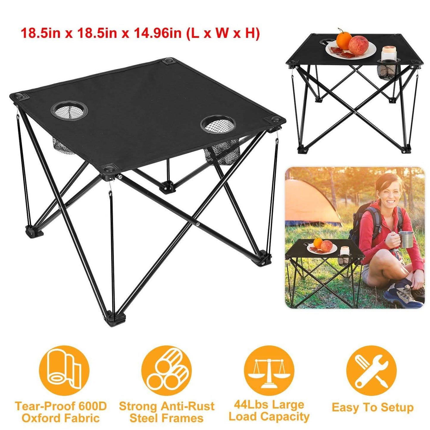 Foldable Camping Table Portable Travel Desk DailySale