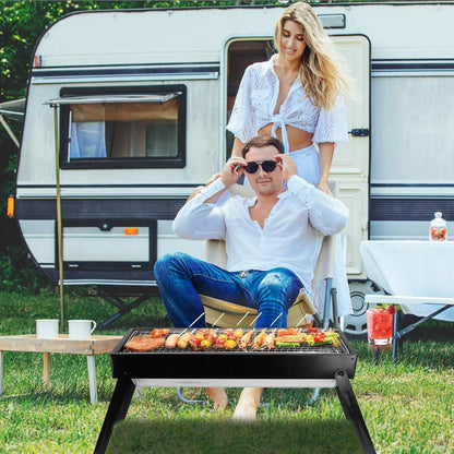 Foldable Charcoal BBQ Grill Stainless Steel Grill Net DailySale