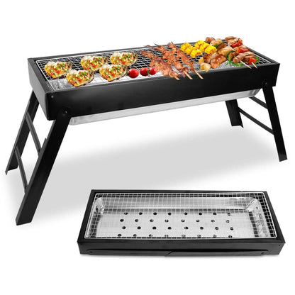 Foldable Charcoal BBQ Grill Stainless Steel Grill Net DailySale