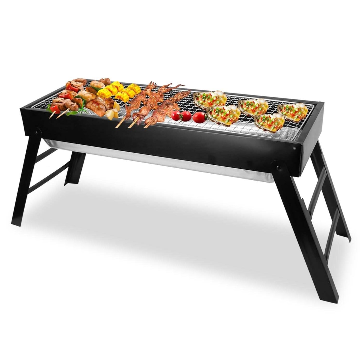 Foldable Charcoal BBQ Grill Stainless Steel Grill Net DailySale