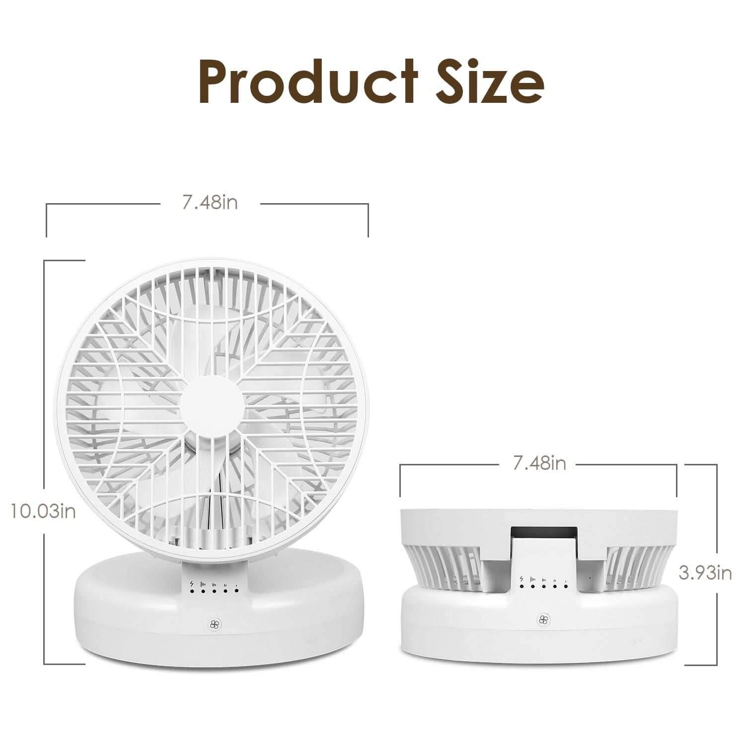 Foldable Desk Fan with 4 Wind Speeds Type-C Rechargeable Wall-Mounted DailySale
