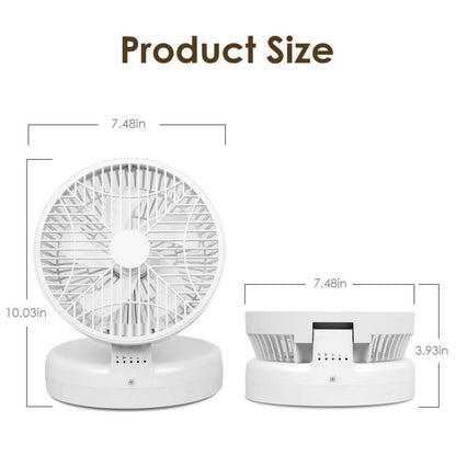 Foldable Desk Fan with 4 Wind Speeds Type-C Rechargeable Wall-Mounted DailySale