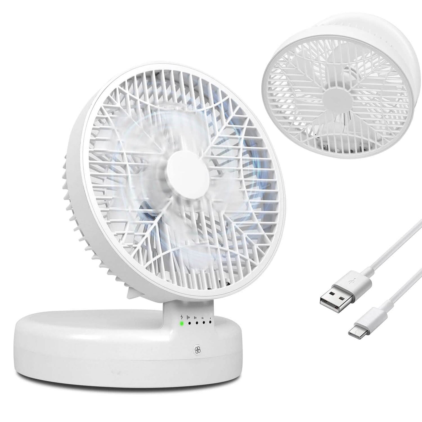 Foldable Desk Fan with 4 Wind Speeds Type-C Rechargeable Wall-Mounted DailySale