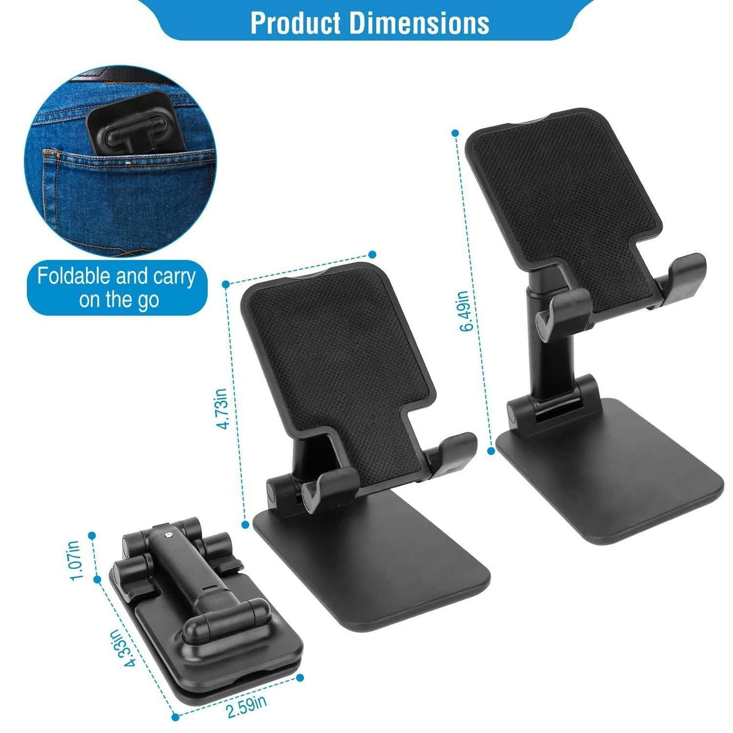 Foldable Desktop Phone Stand Angle Height Adjustable Holder DailySale