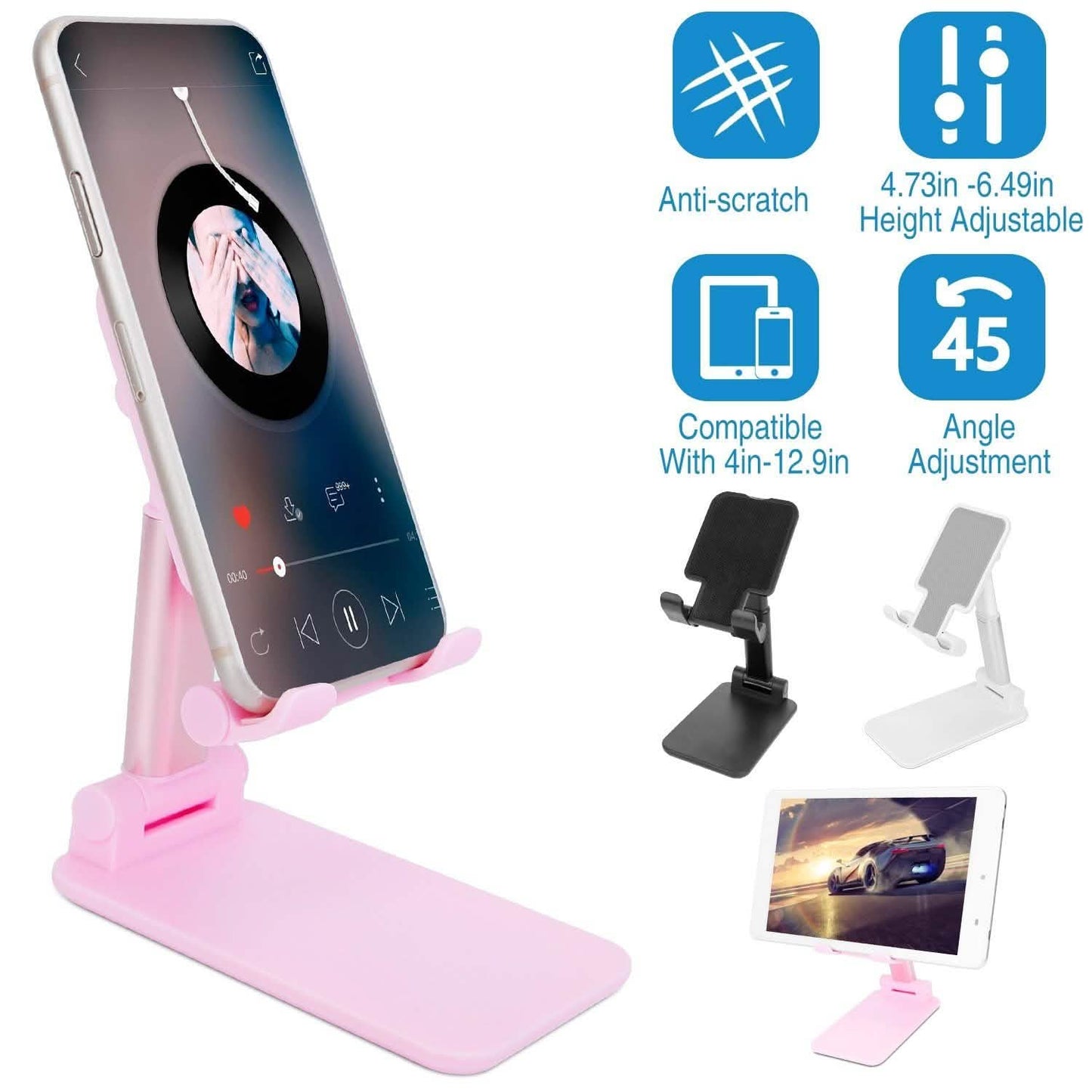 Foldable Desktop Phone Stand Angle Height Adjustable Holder DailySale