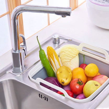 Foldable Dish Tub Washing Basin Collapsible Draining Pan Strainer Food Basket DailySale
