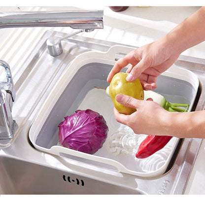 Foldable Dish Tub Washing Basin Collapsible Draining Pan Strainer Food Basket DailySale