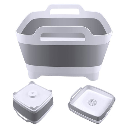 Foldable Dish Tub Washing Basin Collapsible Draining Pan Strainer Food Basket DailySale