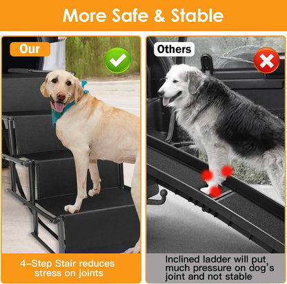 Foldable Dog Ramp 4 Step Collapsible Non Slip Stairs DailySale