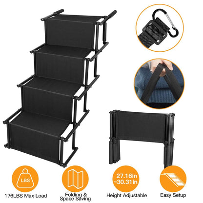 Foldable Dog Ramp 4 Step Collapsible Non Slip Stairs DailySale