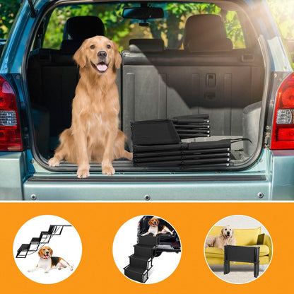 Foldable Dog Ramp 4 Step Collapsible Non Slip Stairs DailySale