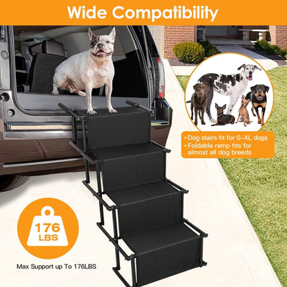Foldable Dog Ramp 4 Step Collapsible Non Slip Stairs DailySale