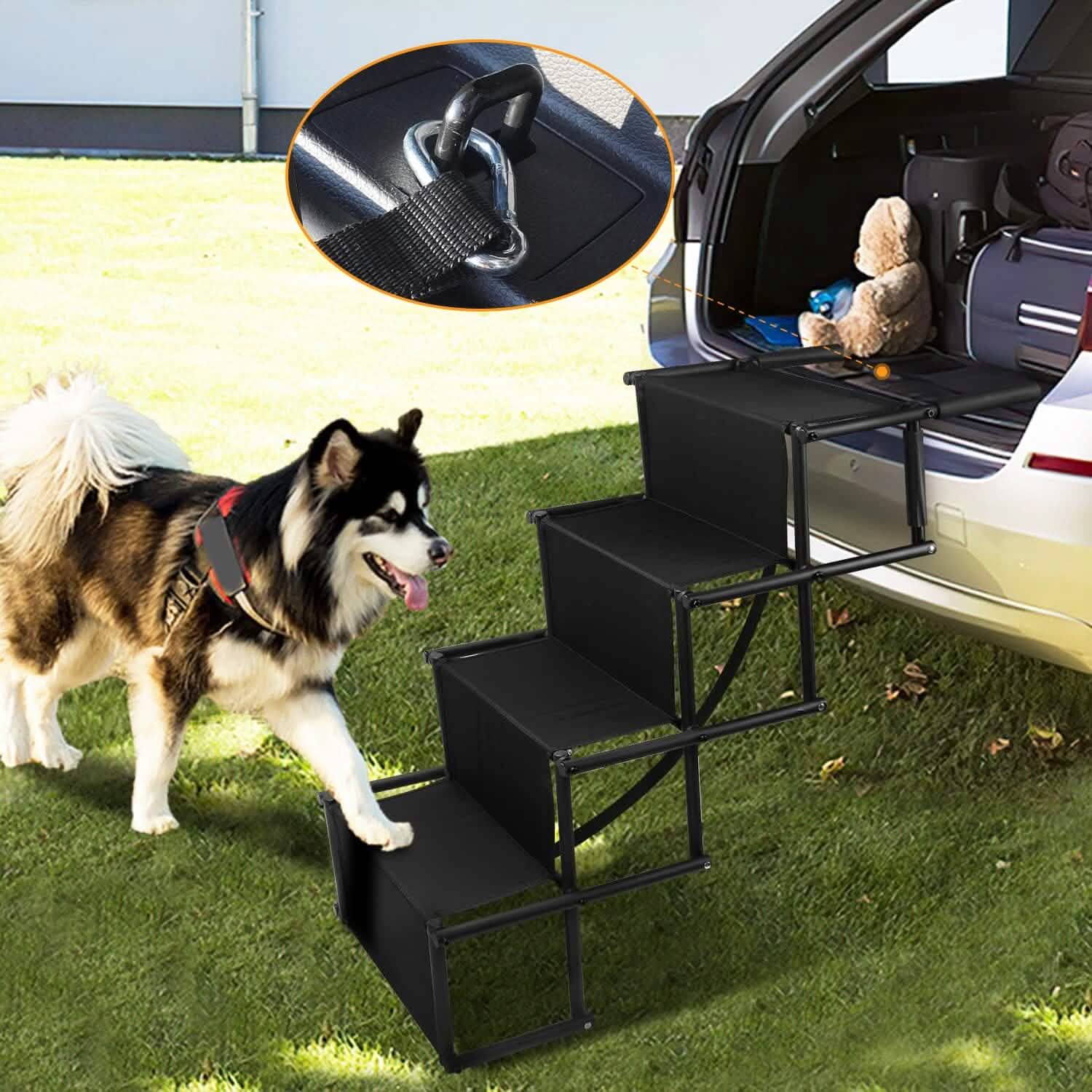 Foldable Dog Ramp 4 Step Collapsible Non Slip Stairs DailySale