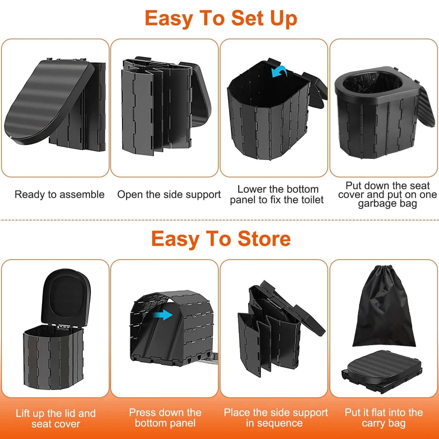 Foldable Emergency Toilet Portable Porta Potty DailySale