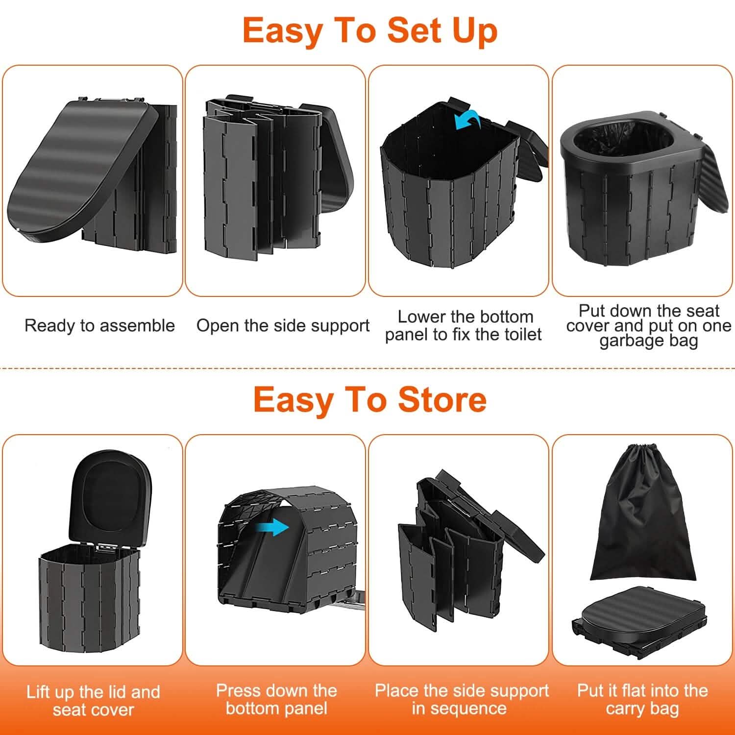 Foldable Emergency Toilet Portable Porta Potty DailySale