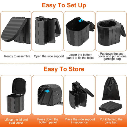 Foldable Emergency Toilet Portable Porta Potty DailySale