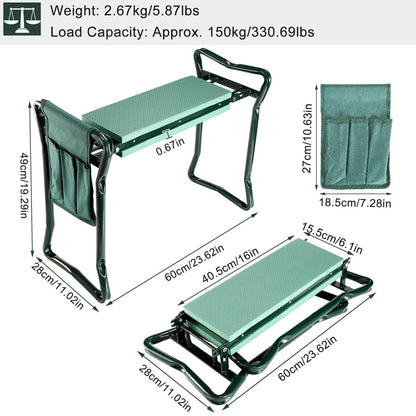 Foldable Garden Kneeler Seat with Kneeling Soft Cushion Pad DailySale