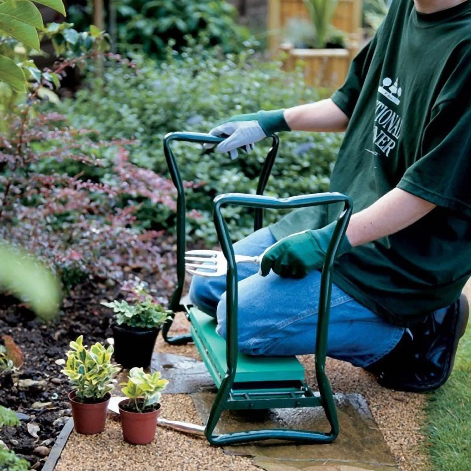 Foldable Garden Kneeler Seat with Kneeling Soft Cushion Pad DailySale