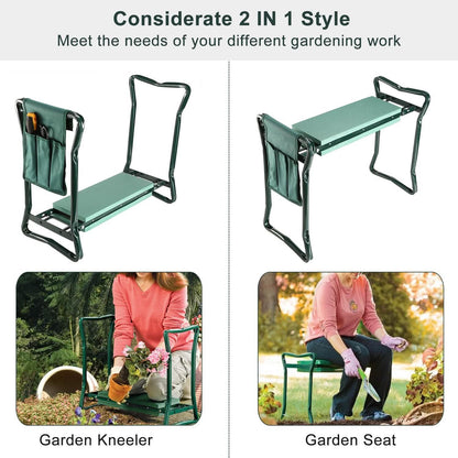 Foldable Garden Kneeler Seat with Kneeling Soft Cushion Pad DailySale