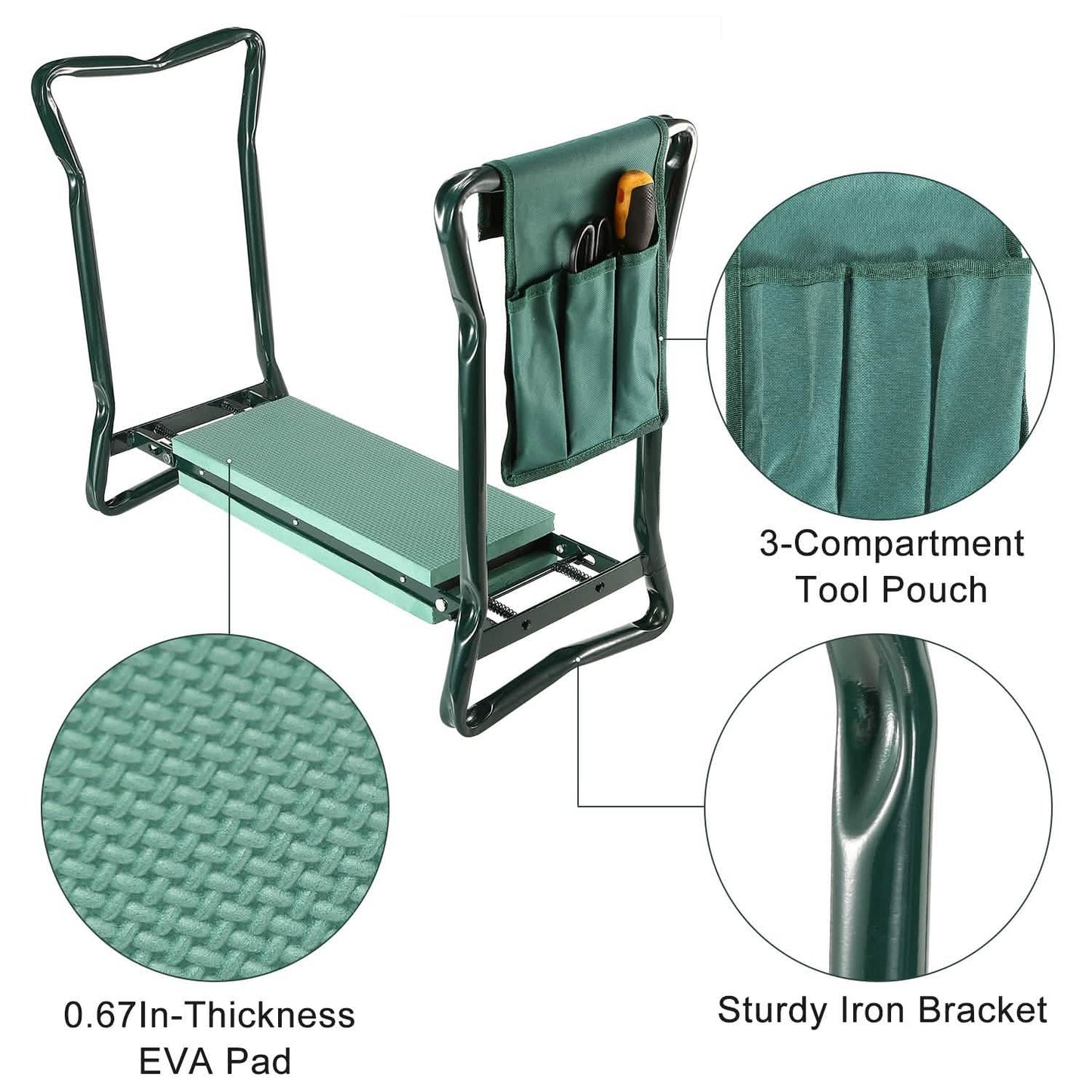 Foldable Garden Kneeler Seat with Kneeling Soft Cushion Pad DailySale