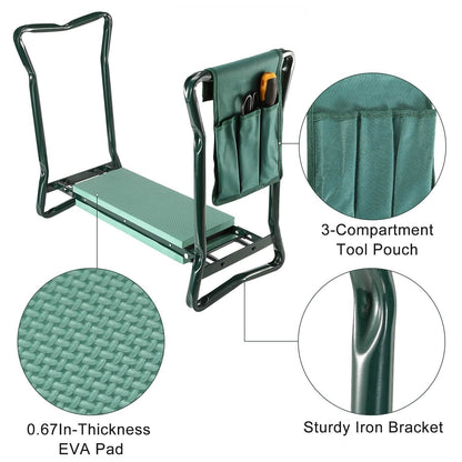 Foldable Garden Kneeler Seat with Kneeling Soft Cushion Pad DailySale