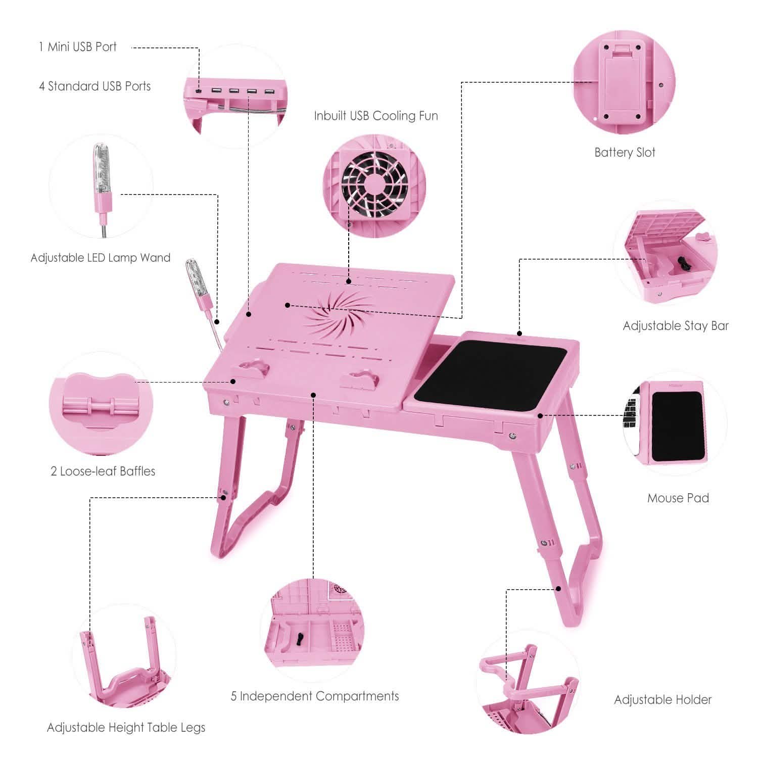 Foldable Laptop Table Bed Notebook Desk DailySale