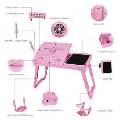 Foldable Laptop Table Bed Notebook Desk DailySale