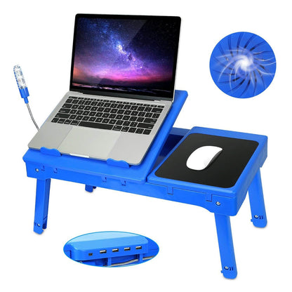 Foldable Laptop Table Bed Notebook Desk with Cooling Fan Mouse Board DailySale