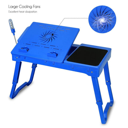 Foldable Laptop Table Bed Notebook Desk with Cooling Fan Mouse Board DailySale