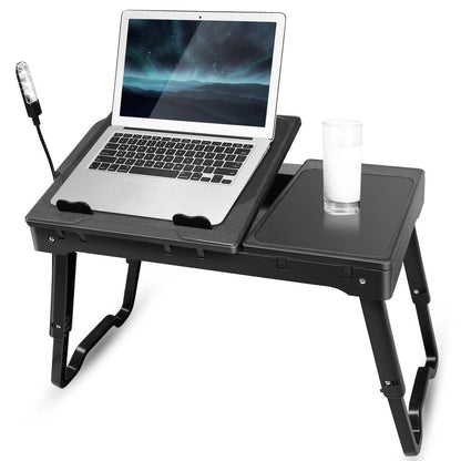 Foldable Laptop Table Bed Notebook Desk with Cooling Fan Mouse Board DailySale