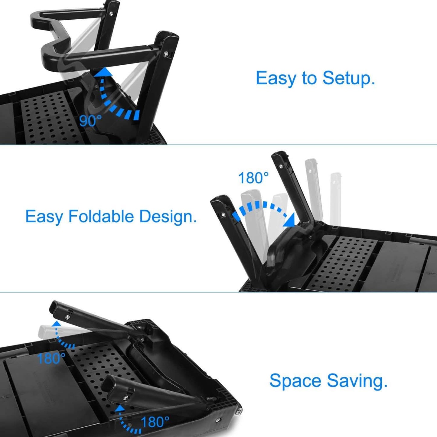 Foldable Laptop Table Bed Notebook Desk with Cooling Fan Mouse Board DailySale