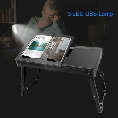 Foldable Laptop Table Bed Notebook Desk with Cooling Fan Mouse Board DailySale