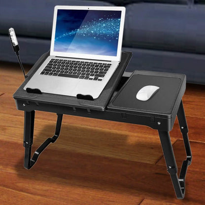 Foldable Laptop Table Bed Notebook Desk with Cooling Fan Mouse Board DailySale