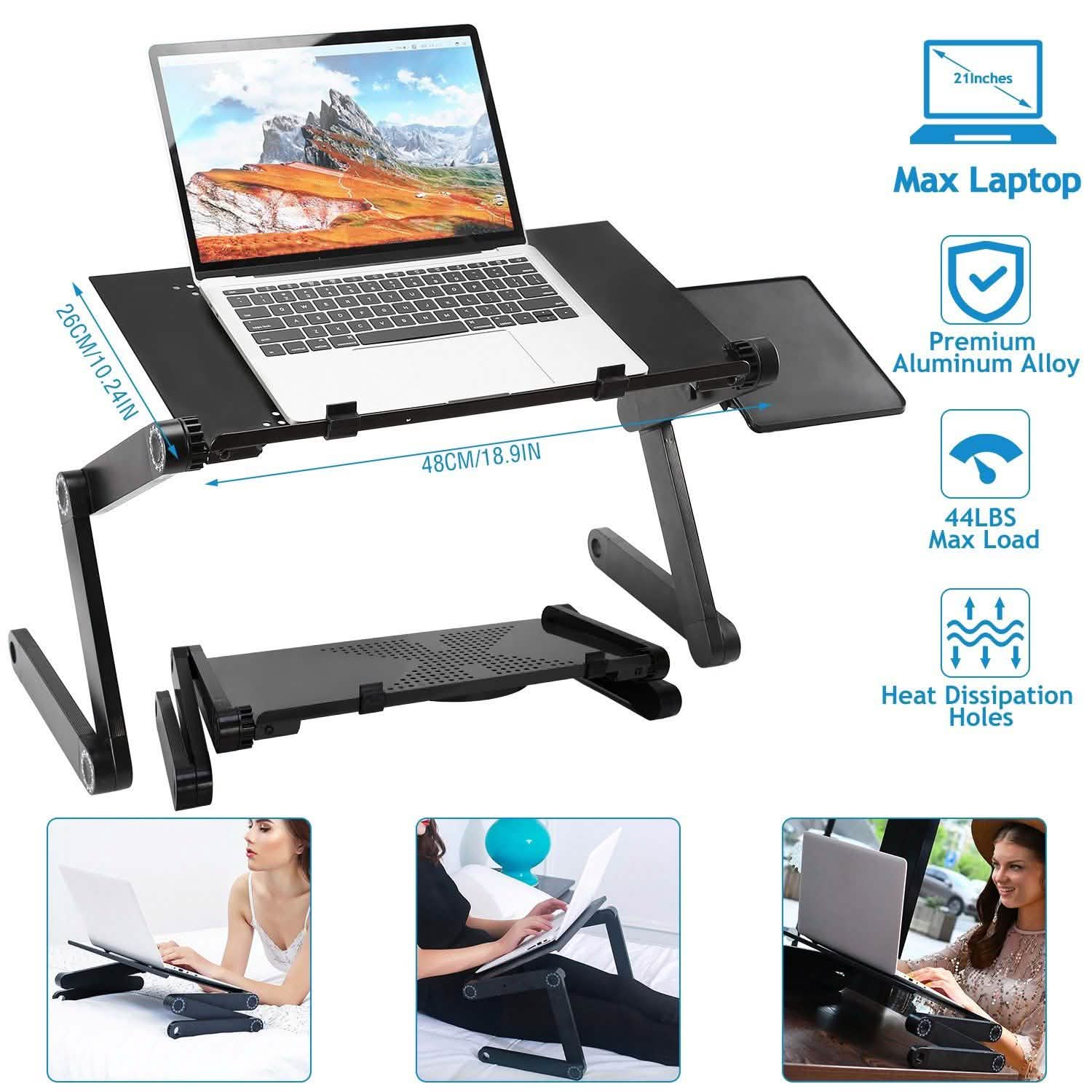 Foldable Laptop Table Bed Notebook Desk with Mouse Board DailySale