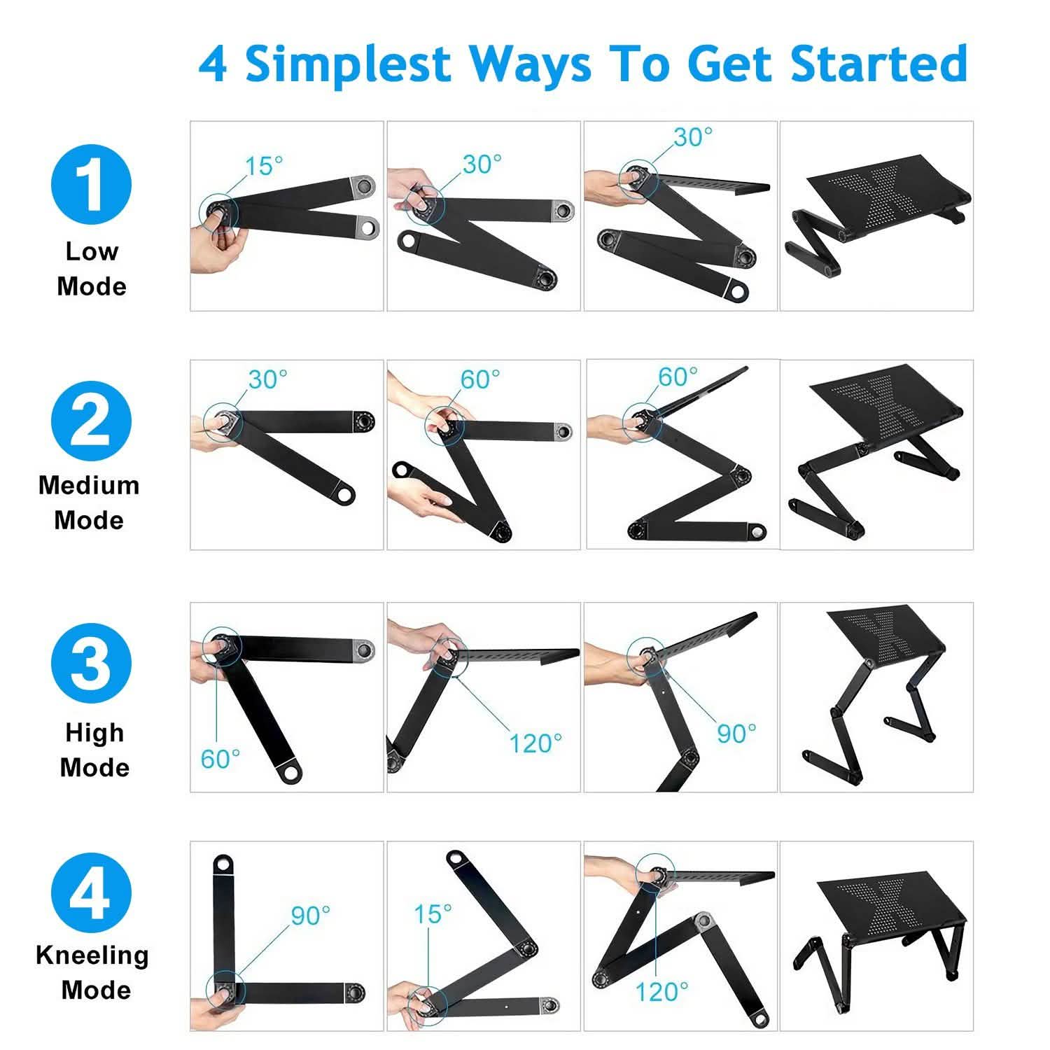Foldable Laptop Table Bed Notebook Desk with Mouse Board DailySale